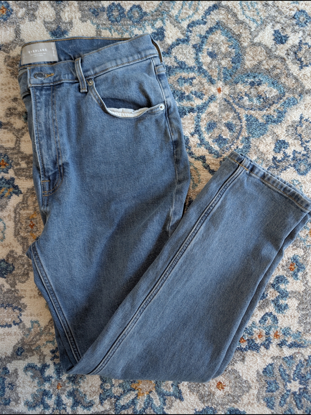 Everlane Light Blue Straight Leg Jeans Casual Tapered Quiet Luxury Crisp Minimal